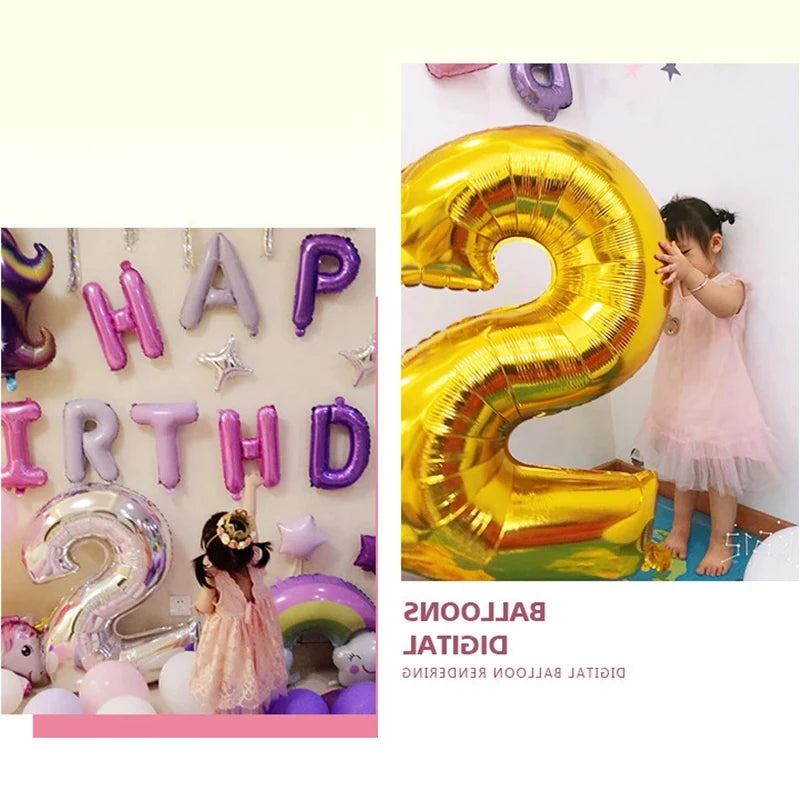 32 Inch Gold Foil Number Balloons 0-9 | Birthday Party Decorations lifestyle view