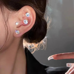 1/2pcs Simple Magnetic Earrings Ear Clips for Men Women, Stud Earring Zircon Ear Bone Co detail view