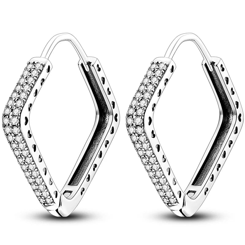 Hot Classic Original 925 Sterling Silver Earrings Colorful Circle Hoop Earrings For Wo close-up view