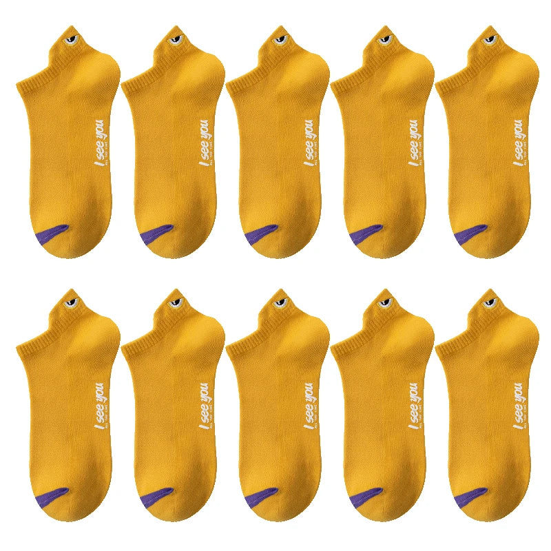 5/10 Pairs Man Short Socks Ankle Boat Socks Breathable Casual Athletic Socks Women Su lifestyle view