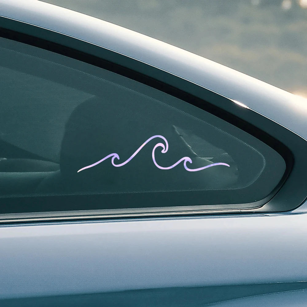Sunset Over Ocean Scene RV Camper Decal | Beach Sunset Vinyl Sticker for Car Window Lapt detail view
