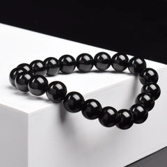 Natural Black Agates Beads Bracelet Women Men Genuine Black Onyx Natural Stone 6mm 8m alternate view