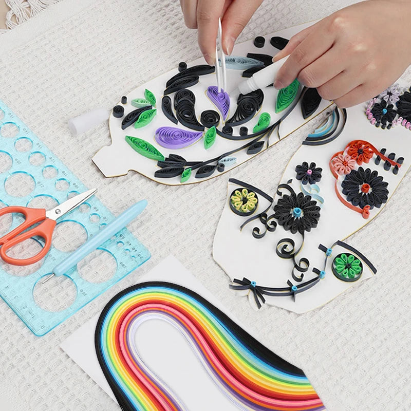 260pcs Rainbow Paper Quilling Strips Set | Paper Craft DIY Kit for Handmade Gifts lifestyle view