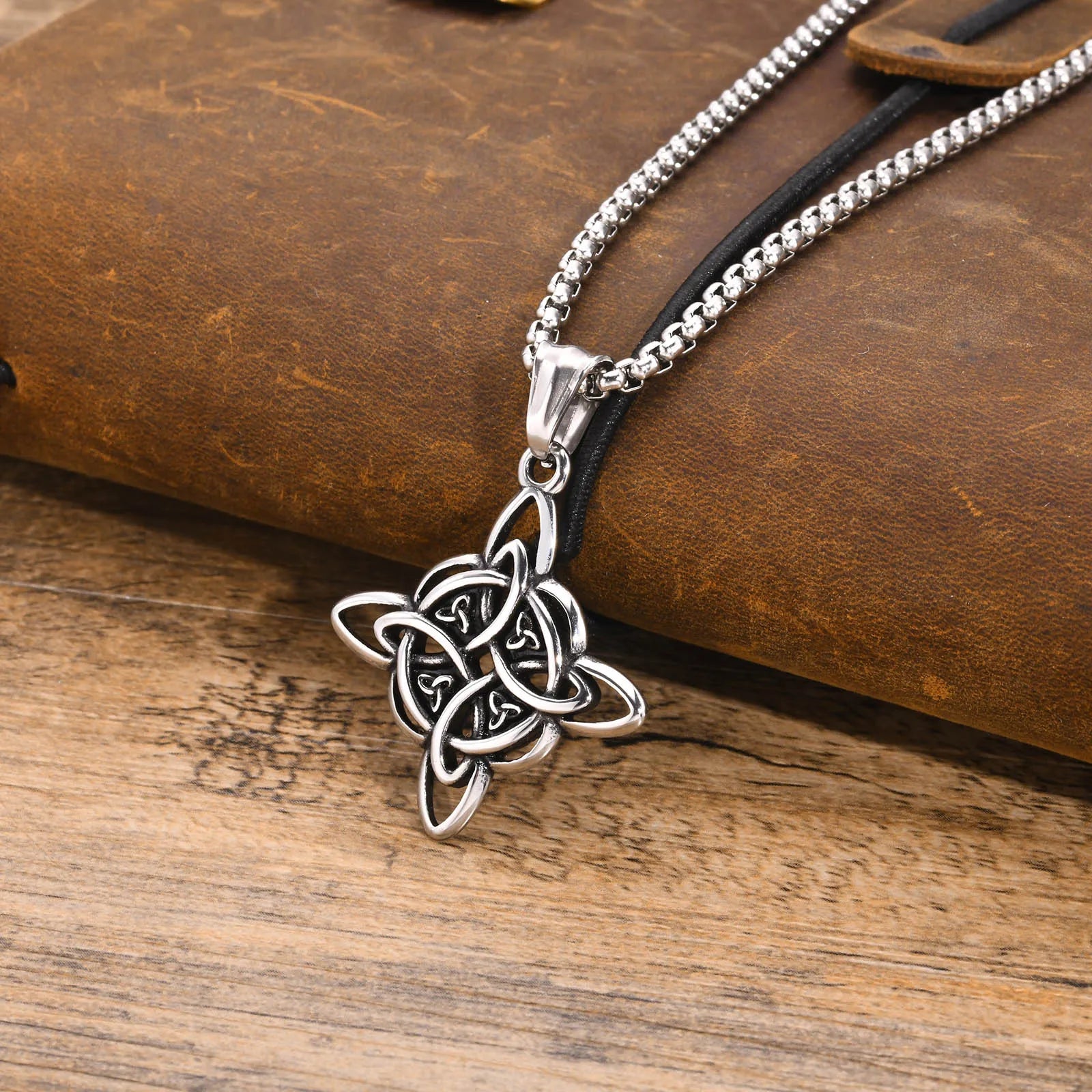 Vnox Vintage Celtic Knot Necklaces for Men Women,Stainless Steel Nordic North Europ A lifestyle view