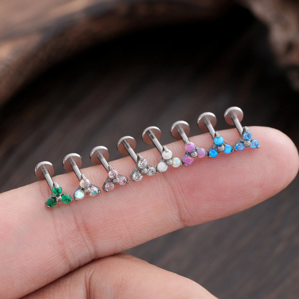 ASTM F136 Titanium Nose Piercing Petal Earrings For Women Labret Lip Rings Goth Ear additional angle
