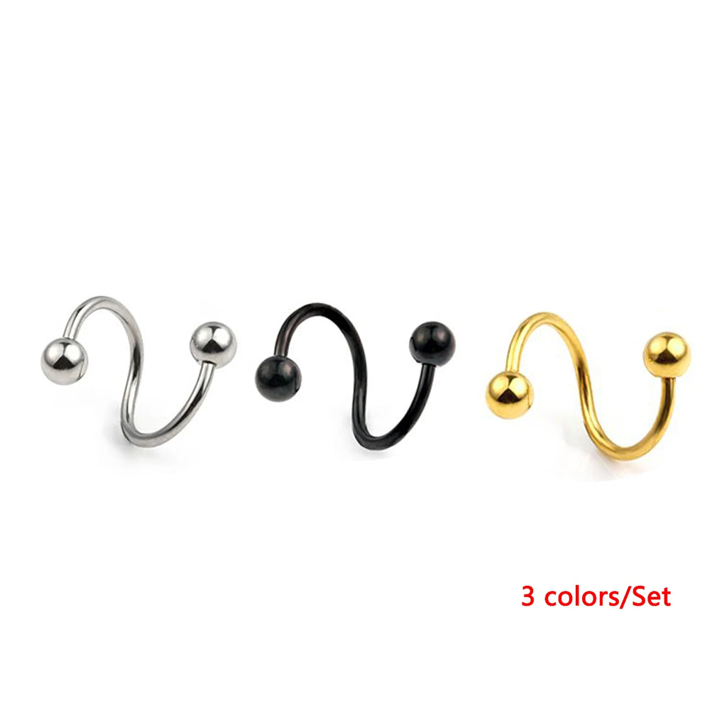 Women's Spiral Earrings Piercing Jewelry Multi-Use Body Jewelry - Lips Nose Septum Tr alternate view