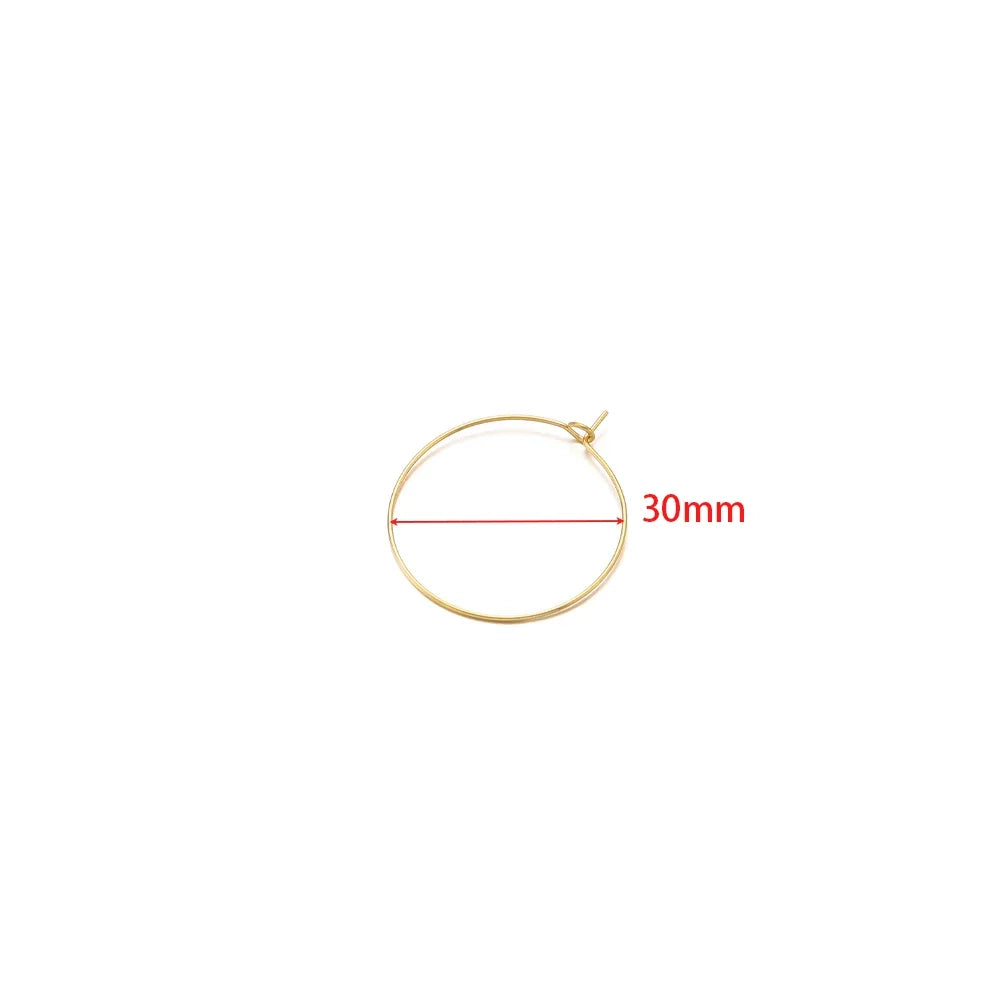 20pcs Stainless Steel Big Circle Hoop Earrings Wires | 18K Gold Plated or Steel Color lifestyle view