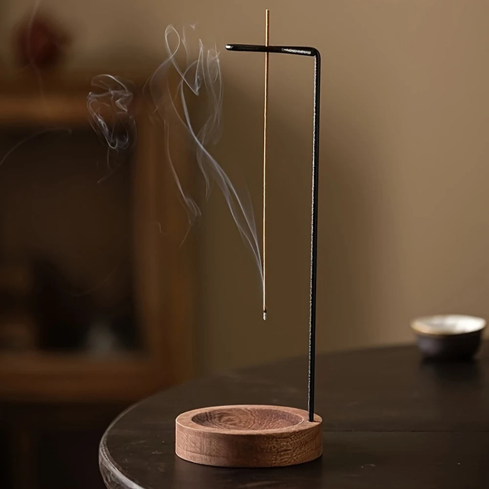 Wooden Upside Down Incense Burner | Anti-Ash Incense Stick Holder alternate view