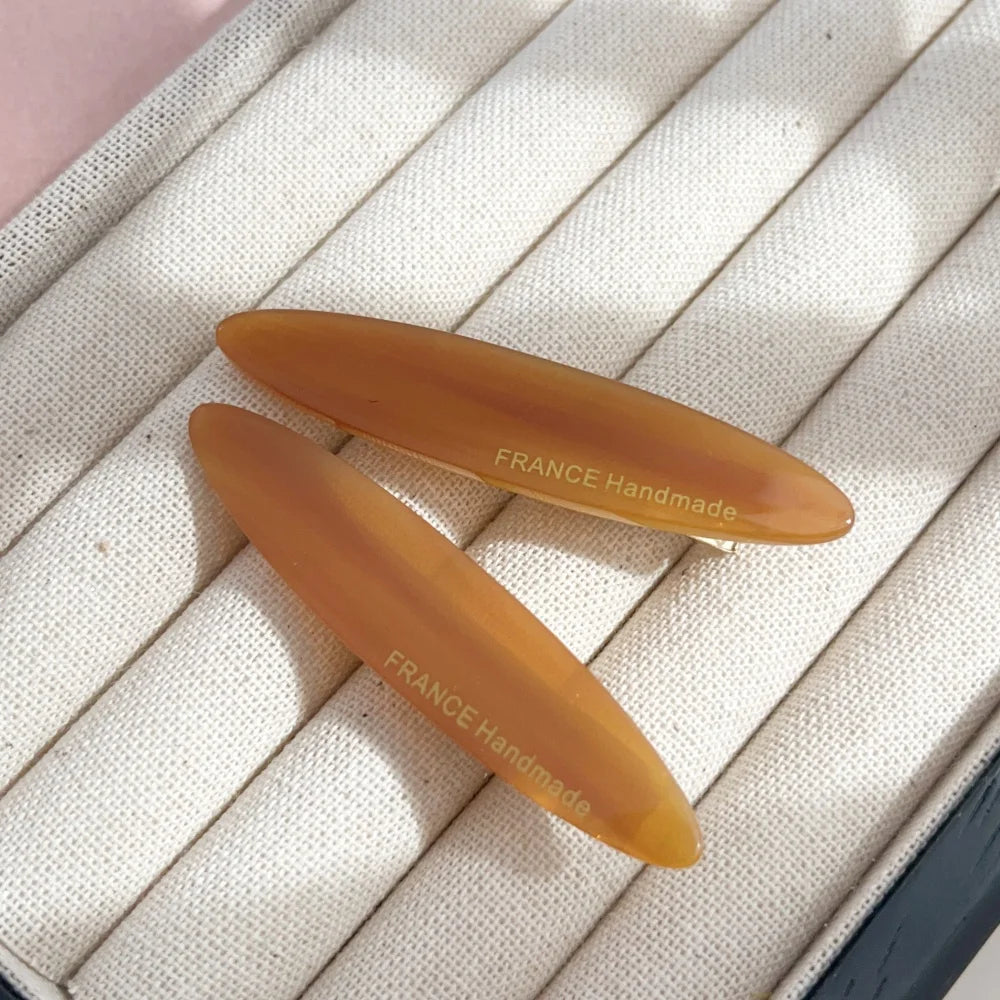2pcs/Set Elegant Acetate Oval Hairpins Barrettes Korean Style Side Bobby Pins Bangs Ha close-up view