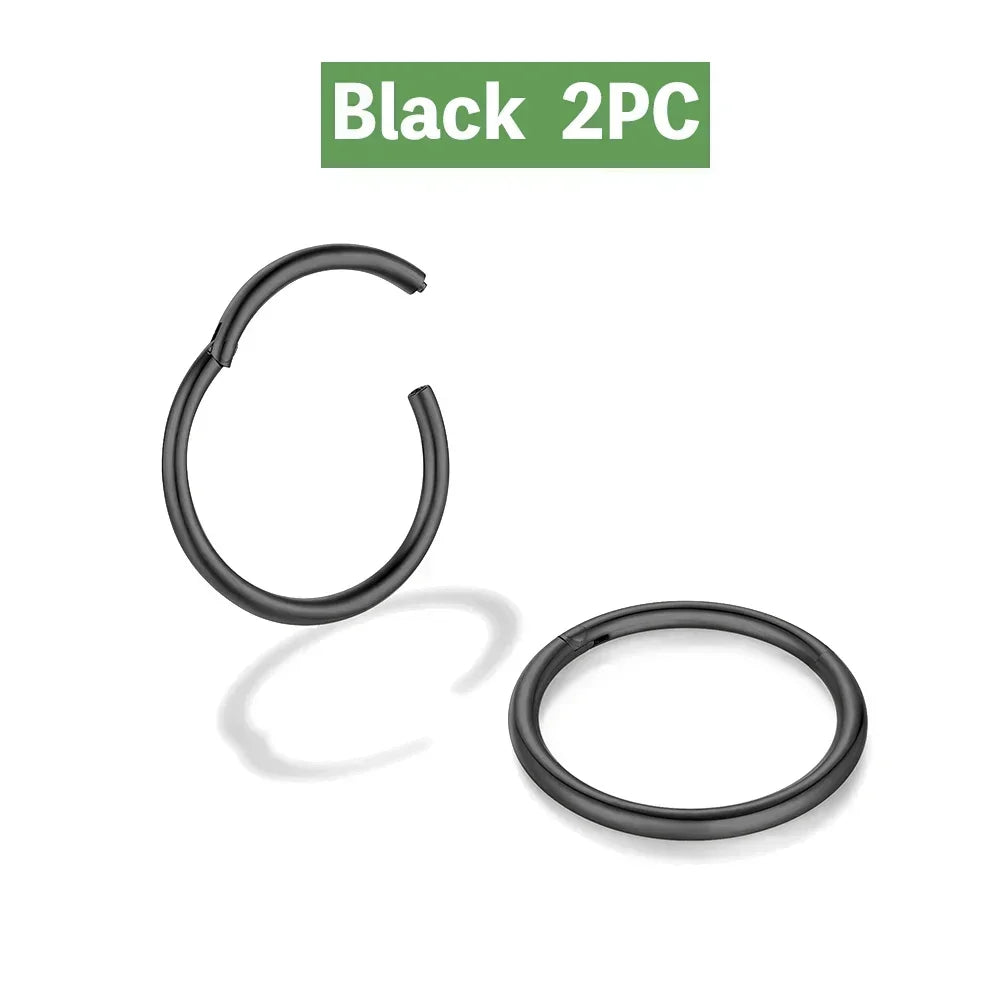 2/8PCS 18G 316L Stainless Steel Nose Ring Hoop Earrings for Women Men Septum Helix Tragu detail view