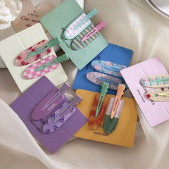 2pcs Candy Color Fruit Side Clips No Crease Seamless Acrylic Hairpins Barrettes Broken Hair Fixed Clips Girls Hair Accessories