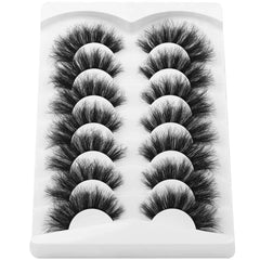 7 Pairs Faux Mink Lashes Fluffy False Eyelashes Thick Volume Dramatic Cat Eye Lashes alternate view