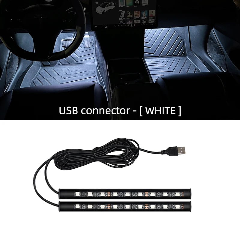 Neon 18 LED Car Interior Ambient Foot Light | USB Auto Atmosphere Decorative Lamp detail view