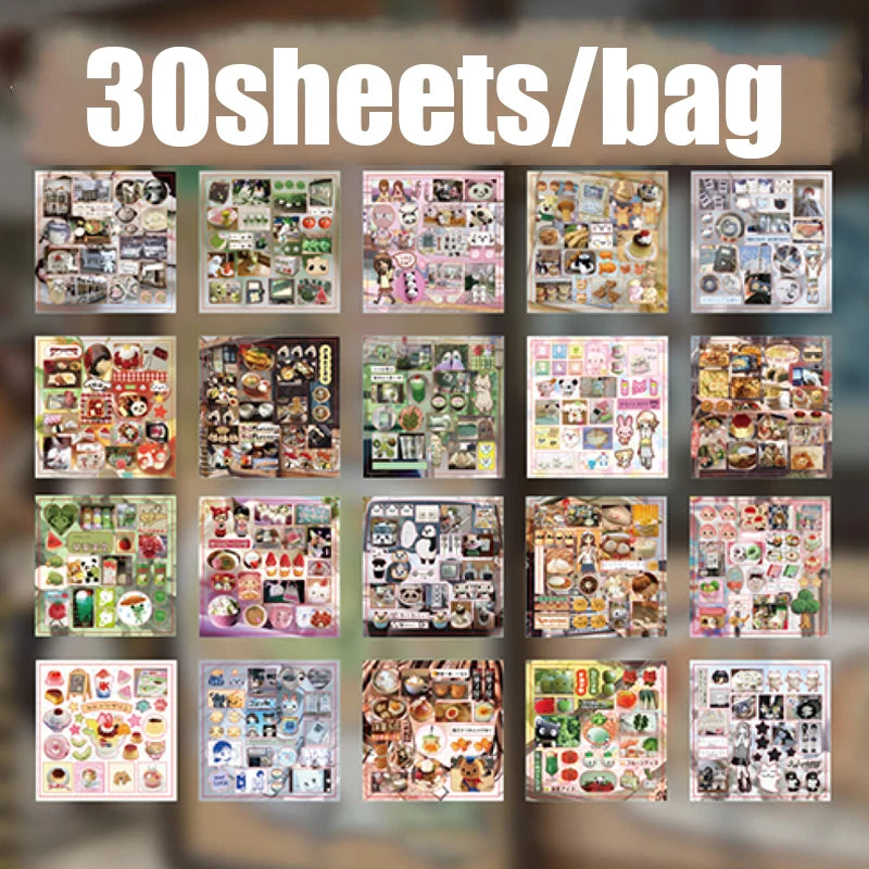Mr Paper 30/60pcs Happiness Notebook Series Square Cut Film Sticker Book | Japan Korea C detail view