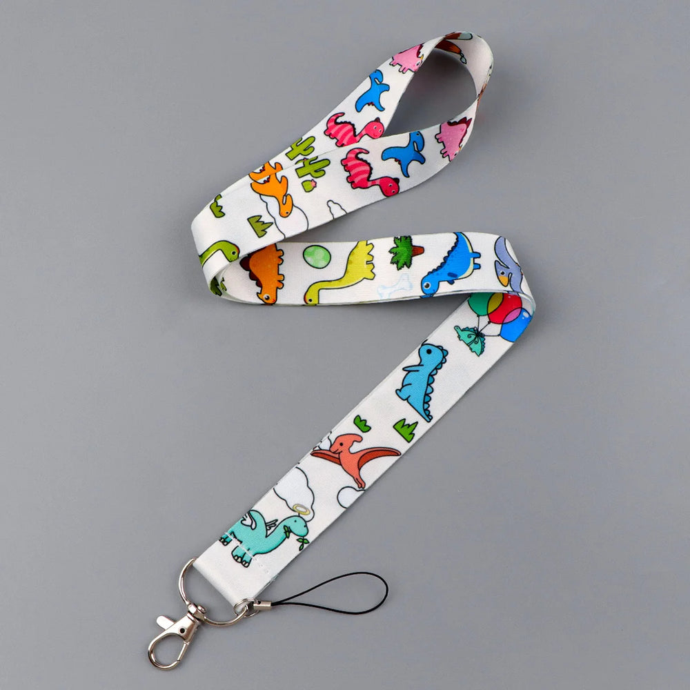 Cartoon Dinosaur Lanyards for Keys Phone Straps ID Card USB Badge Holder Keychain Key Ho detail view