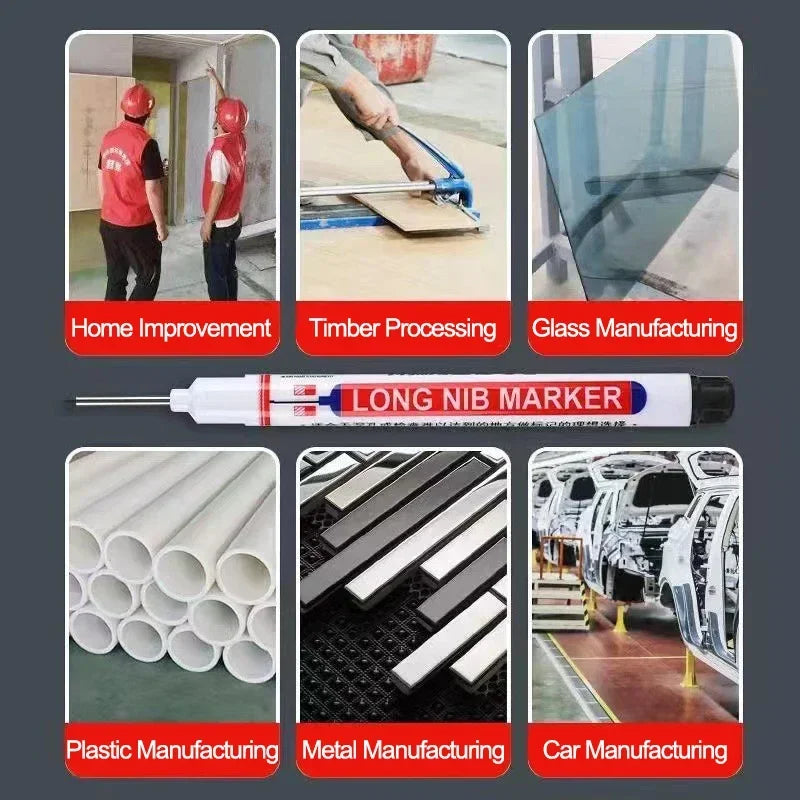 20mm Deep Hole Long Nib Markers Set | Multi-Purpose Perforating Pen for Metal, Wood, lifestyle view