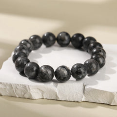 JD Natural Black Spectrolite Flash Smooth Beaded Bracelet Women Men 6 8 10mm Labrador alternate view
