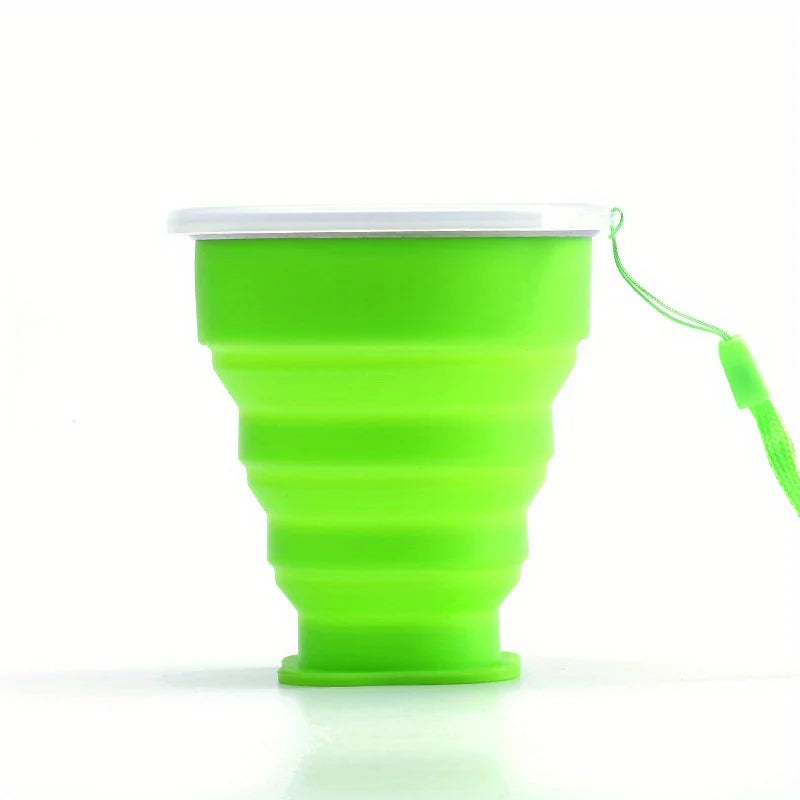 1Pack Silicone Collapsible Travel Water Cup Portable Camping Cup with Lids Food Gra additional angle