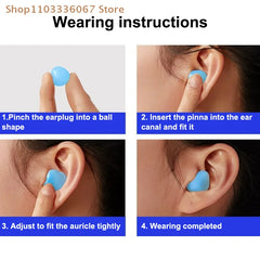 Noise Reduction Swimming Earplugs | Waterproof Silicone Sleep Ear Plugs for Snoring and Sound Insula