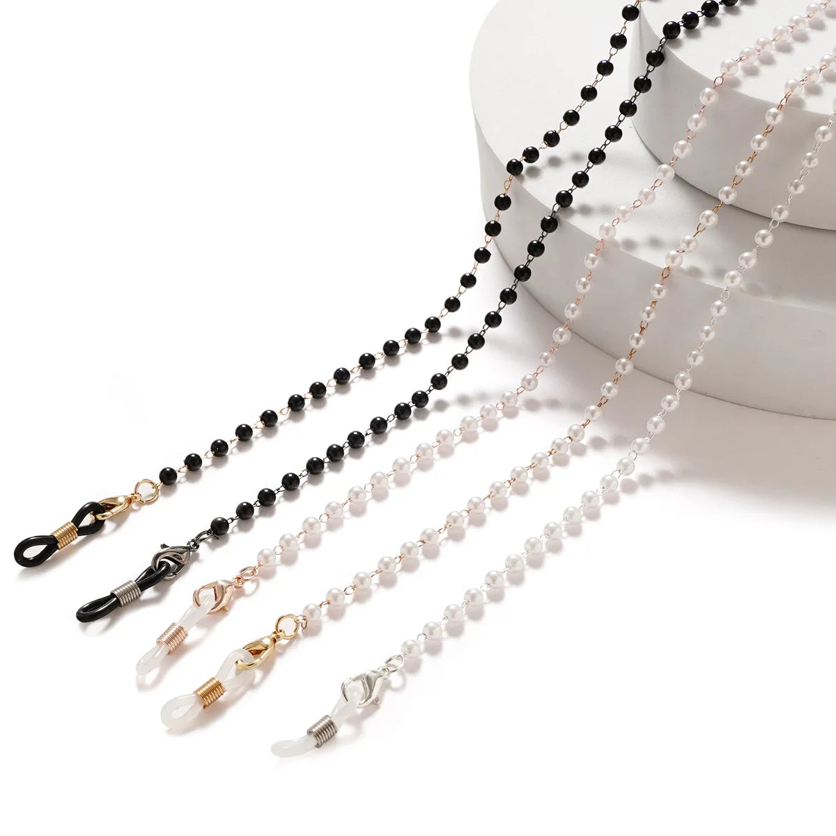 Fashion Eyeglasses Chain Imitation Pearl Beaded Trendy Women Outside Casual Sunglas additional angle