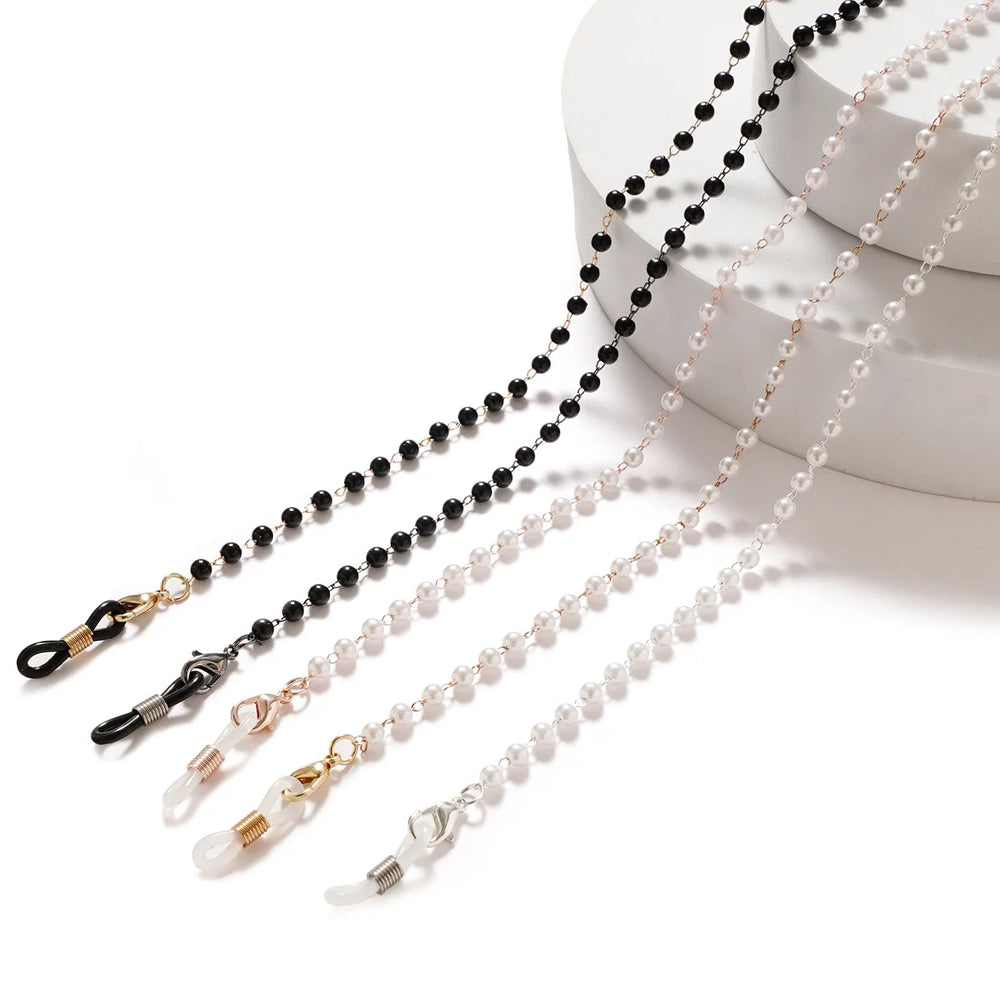 Fashion Eyeglasses Chain Imitation Pearl Beaded Trendy Women Outside Casual Sunglas additional angle