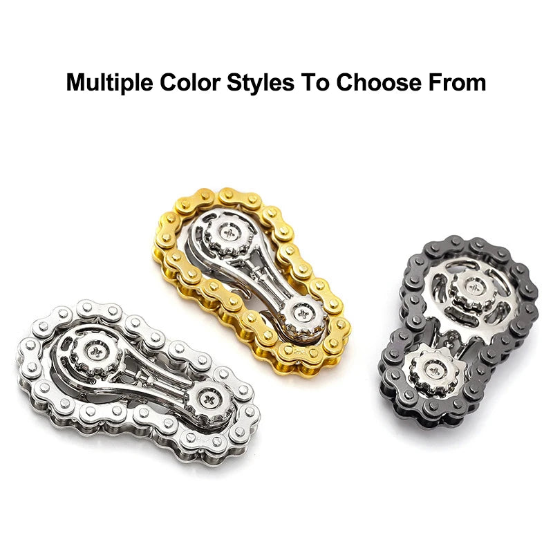 Sprockets Flywheel Fingertip Gyro Fidget Spinner | Metal Bike Chain EDC Stress Relief lifestyle view