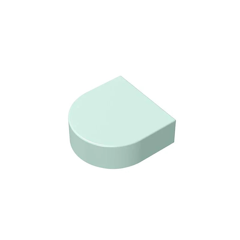 Gobricks Tile Round 1 x 1 Half Circle Extended | Compatible Brick Building Block close-up view