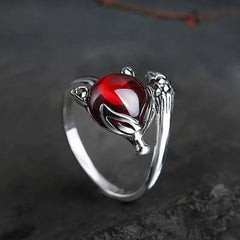 Sweet Little Fox Animal Garnet Stone Thai detail view