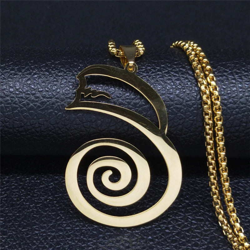 Dai Ko Myo Stainless Steel Pendant Necklace | Gold Color Master Reiki Symbol Jewelry detail view