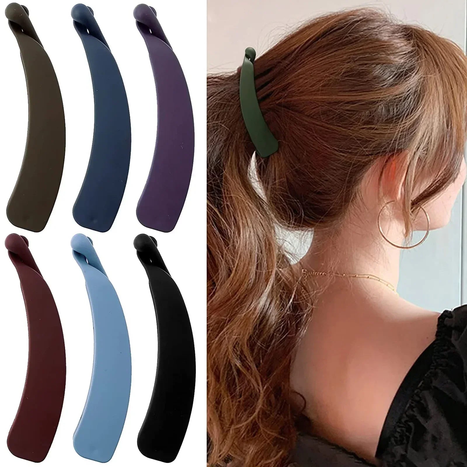 Solid Color Frosted Banana Clip Fashion Banana Ponytail Holder Korean Style Hair Clip Hairpins Barrettes Women Hair Accessories