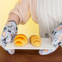 Heat Resistant Microwave Oven Mitts Gloves | Non Slip Kitchen Baking Accessories detail view