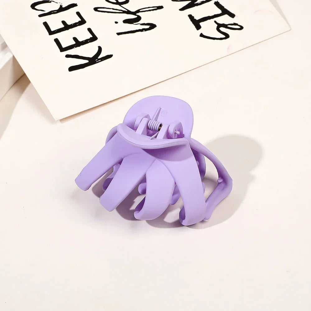 Frosted Octopus Hair Claw Solid Color Ponytail Clip Korean Simple Women Girls Non-Slip Shark Claw Irregular Hair Accessories