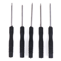 5Pcs Precision Torx Screwdriver Set T2 T3 T4 T5 T6 | Black Steel Mobile Phone Repair K close-up view