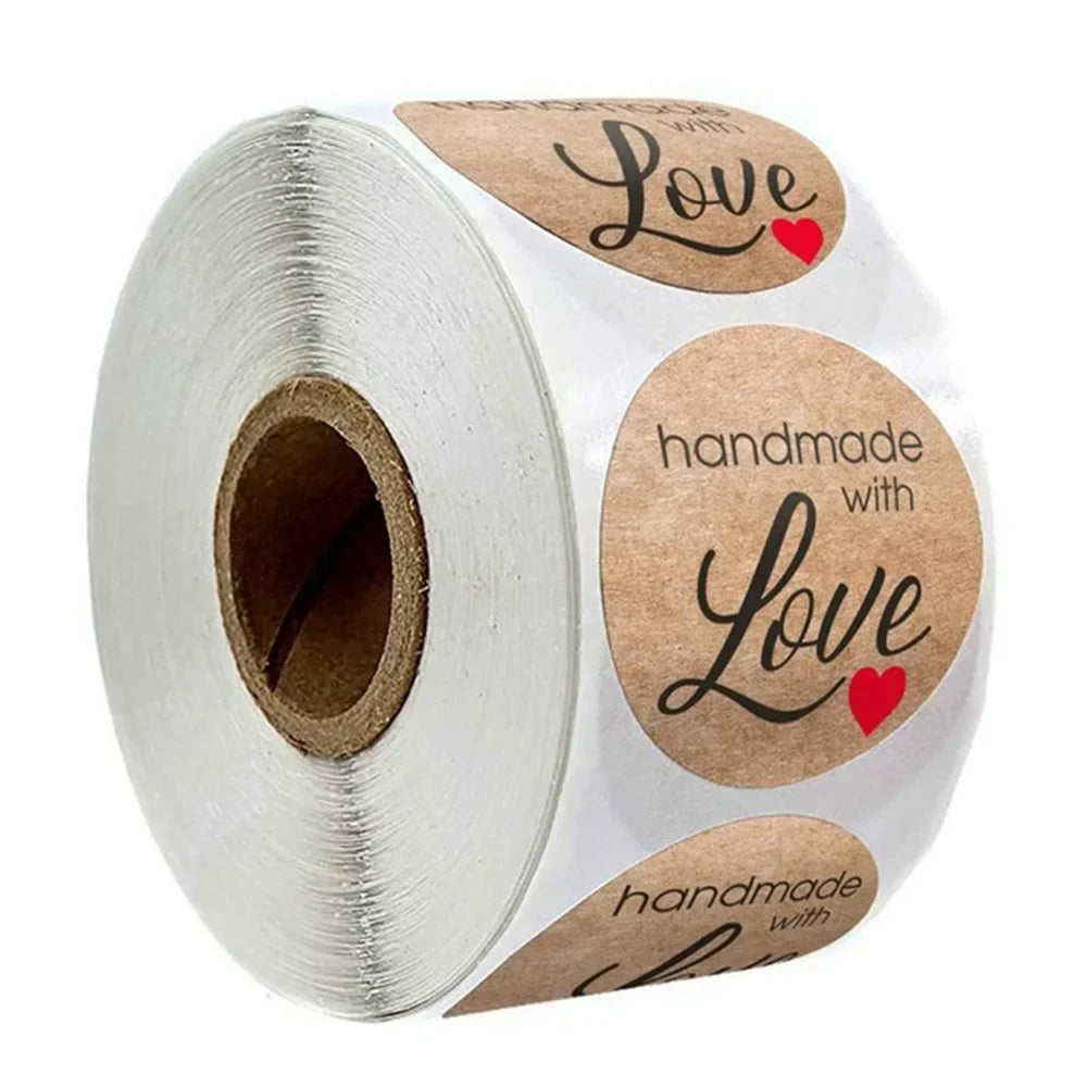 500pcs handmade with Love Stickers Baking label wedding sticker party label decoratio alternate view