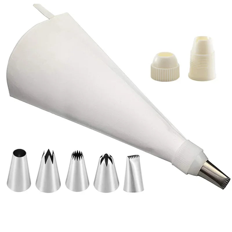 Silicone Piping Bag Set with 6 Nozzles | DIY Cake Decorating Kit detail view