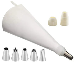 Silicone Piping Bag Set with 6 Nozzles | DIY Cake Decorating Kit detail view