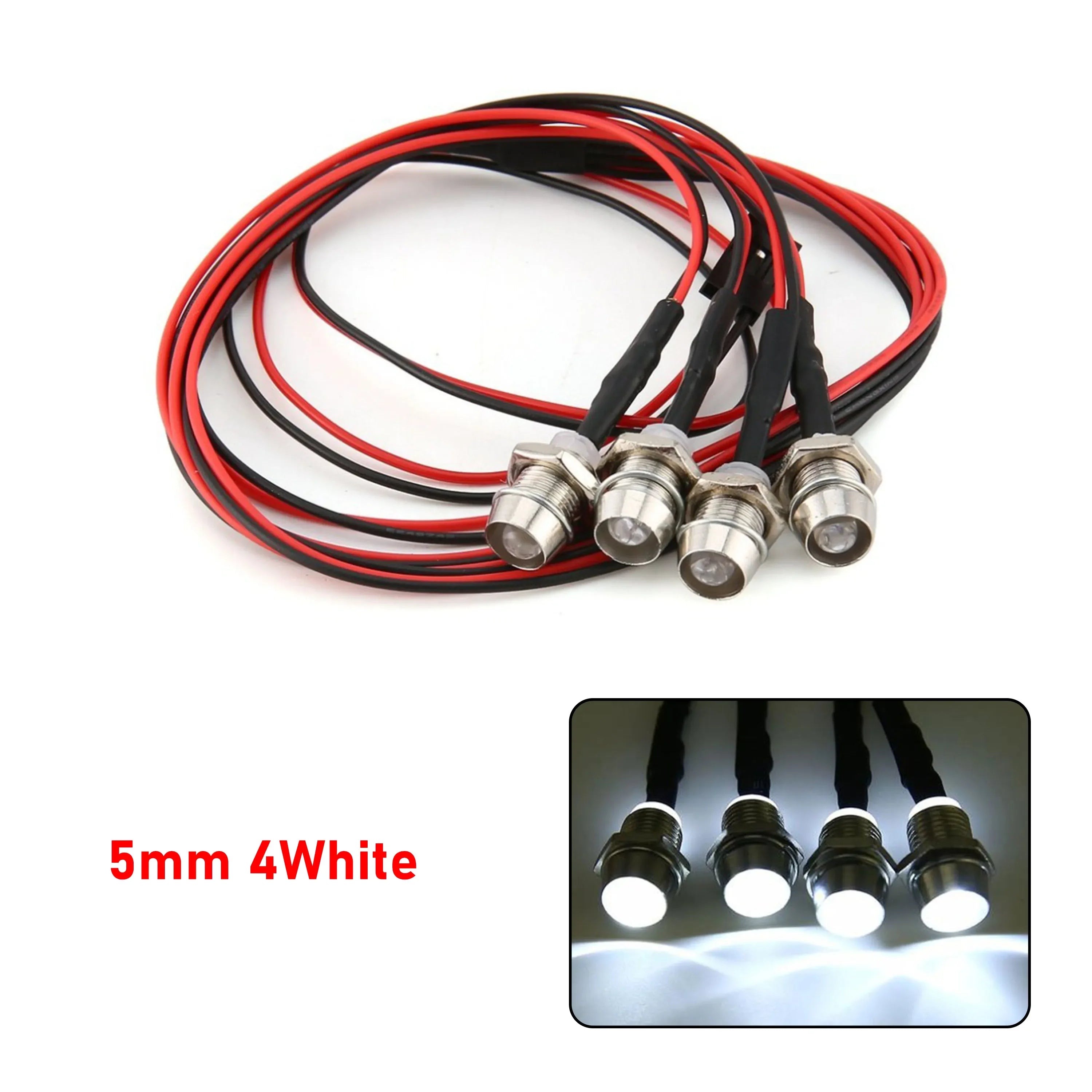 RC LED Light Kit Headlamps for 1/10 1/8 1/12 RC Car Truck Crawler Drift Car Headlight close-up view
