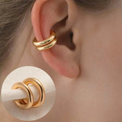 Stacking Punk Double C-shaped Ear Cuffs for Women Non Piercing Earrings Clip On Fake Helix Cartilage