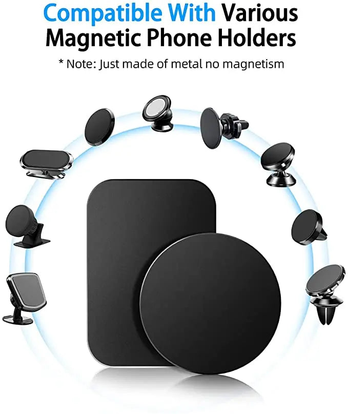 5pcs/Set Metal Disk Plate for Magnetic Phone Holder Black Iron Sheet Disk Sticker Car Phone Magnet Stand Accessories for car