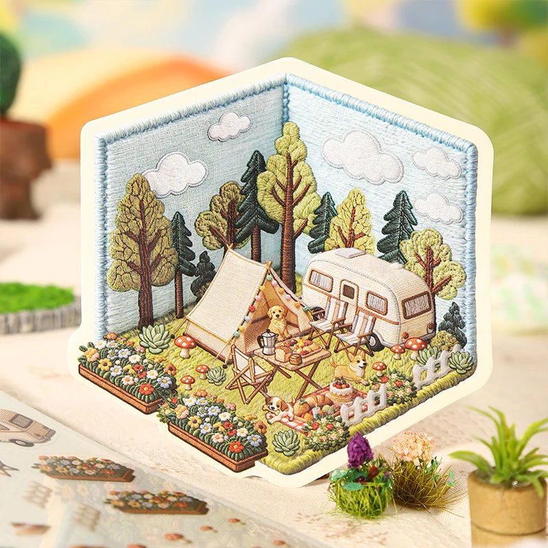 Journal GO Creative 3D Scenes Cartoon Landscape Stickers Spring diy Sticker for Gift lifestyle view