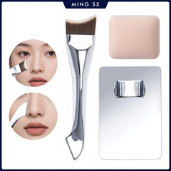 Ultra-Thin Foundation Brush Mixing Palette Makeup Sponge Puff for Seamless Blending of Cream and Liq