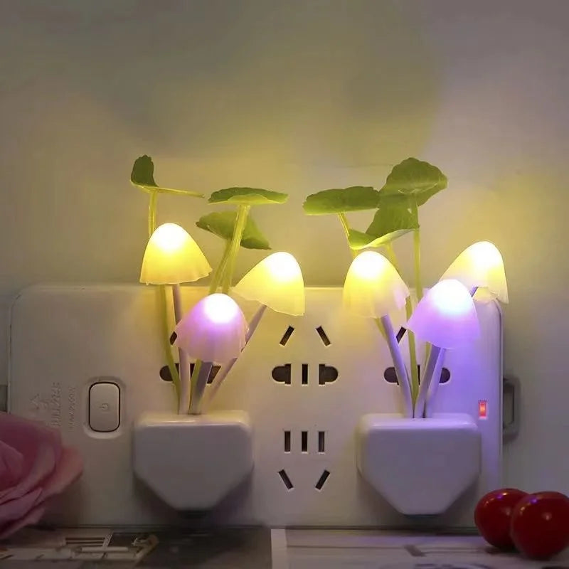 Mushroom Night Light | Auto Sensor LED Lamp with Colorful Glow additional angle