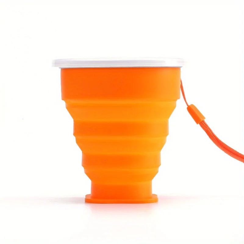 1Pack Silicone Collapsible Travel Water Cup Portable Camping Cup with Lids Food Grade alternate view