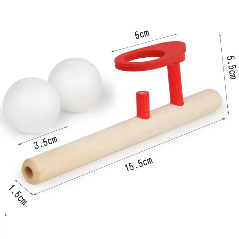 Wooden Balance Blowing Toys Blowing Pipe Whistles Balls Toys Floating Blow Pipe Bal additional angle