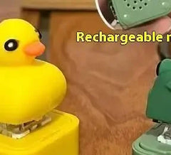 Funny Croaking Frog Duck Keychain Rechargeable Keyboard Fidget Clicker Sound Keyring With LED Light