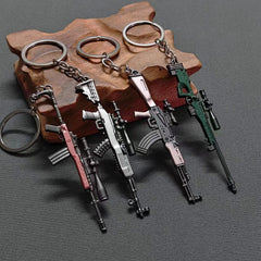 Mini Keychain Pendant Peace Elite 98k Alloy Gun Model PUBG Battlefield Boy Toy Handsom close-up view