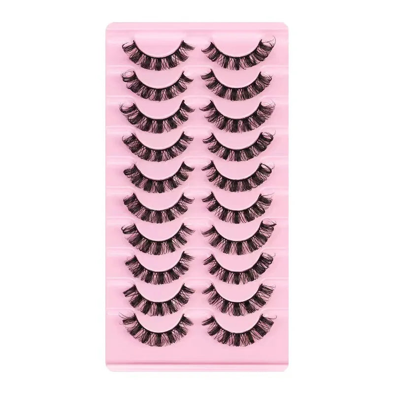 Simple Application Dramatic Russian 3D Mink Strip Lashes 10 Pairs Fake Eyelashes Fo additional angle