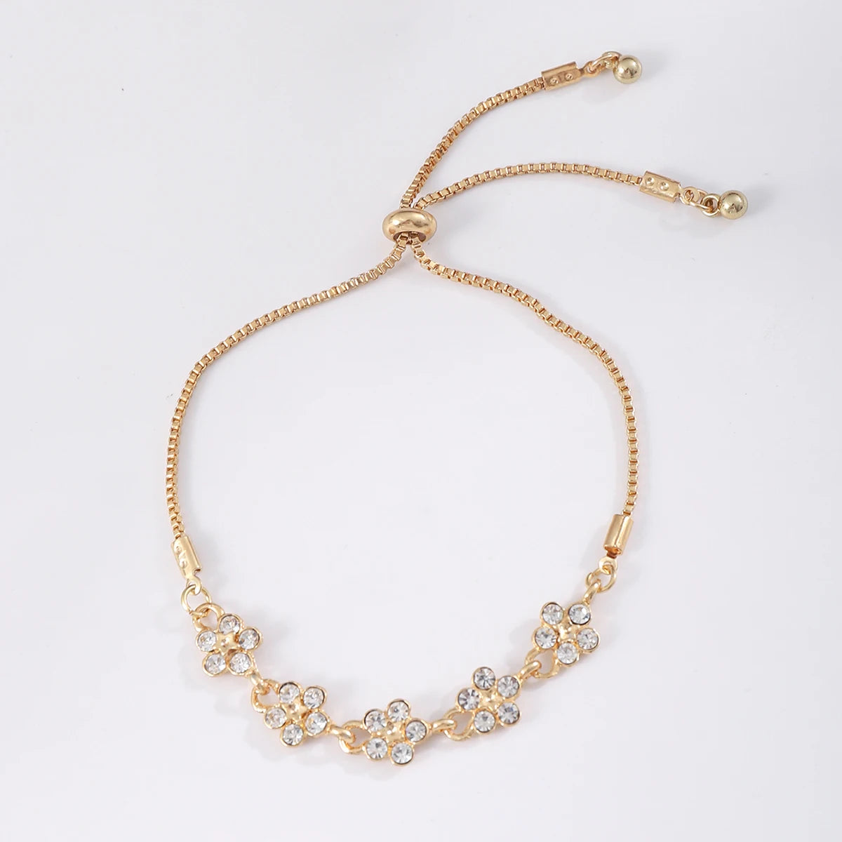 Zinc Alloy Bracelet Sparkling Zircon Flower Bracelet Handmade Bracelet Alloy For Da additional angle