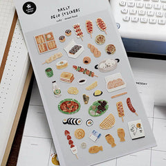 Korean Food Sticker Pack for Scrapbooking | Suatelier Street Food Art Stickers