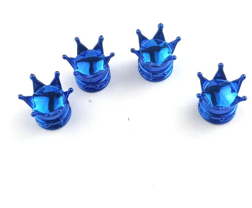 4 PCS Universal Crown Wheel Valve Covers Air Dustproof Waterproof Car Motorcycle Tyre Ri detail view